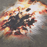 Men Hoodie Flame Printed Hoodie Washed Old and Dirty Loose Top