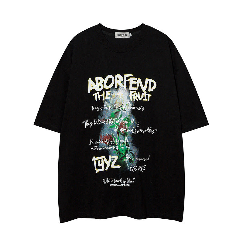 Men T Shirt Printed round Neck Short Sleeve T-shirt Baby Boy and Girl Summer Loose
