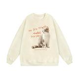 Men Hoodie Animal Cat Printing Sweatshirt