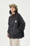 Unisex Jacket Autumn Contrast Color Canvas Coat Women's Clothing