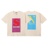 Satoshi letter print pure cotton t-shirt