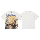 Men's t-shirt with rhinestone print, 100% cotton, american vintage style