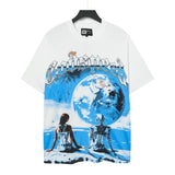 Men's youth t-shirt with rhinestone print, 100% cotton, american retro style