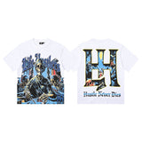 Life hustlere short-sleeved t-shirt men's pure cotton street printing fashion