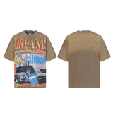 Creative pattern t-shirt for men - rhinestone print, 100% cotton