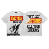 Mixed emotion men's t-shirt - short sleeve, hotfix rhinestone print, 100% cotton