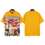 Men's youth t-shirt with rhinestone print, 100% cotton, american retro style