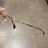 CHH Chrome Hearts Glasses Frame Pure Titanium Ultra Light Frameless Perforated Business Myopia Frame