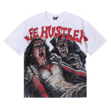 Life hustlers hot diamond printingpure cotton t-shirt g