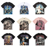 Life hustlere short-sleeved t-shirt men's pure cotton street printing fashion