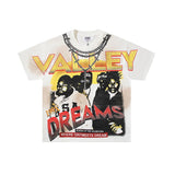 Valley t-shirt men's short-sleeved street printing hot diamond washed cotton