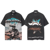 Godspeed men's short-sleeve t-shirt - washed print, hotfix rhinestone detail, streetwear style