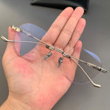 CHH Chrome Hearts Glasses Frameless Perforated Round Vintage Myopia Glasses Frame