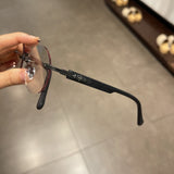 CHH Chrome Hearts Glasses Frame Frameless Round Perforated Myopia Glasses Frame Vintage