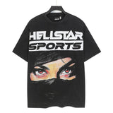 Washed and hot-drilled men's t-shirt short-sleeved g pure cotton hip hop street