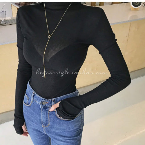 Women Long Sleeve Shirt Slim Fit Long-Sleeved T-shirt Bottoming Shirt Women's Fashion