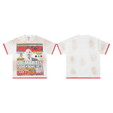 Valley t-shirt men's short-sleeved street printing hot diamond washed cotton