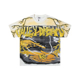 Valley t-shirt men's short-sleeved street printing hot diamond washed cotton