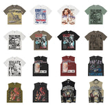 Vally men's short-sleeve t-shirt - washed, streetwear print, european & american style