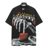 Godspeed men's short-sleeve t-shirt - washed print, hotfix rhinestone detail, streetwear style