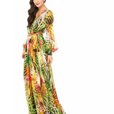 Jungle Print Maxi Dress Spring and Summer Printed Dress