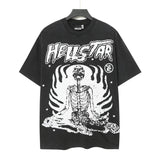 Men's t-shirt short-sleeved washed hot diamond printing g pure cotton hip hop street printing