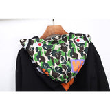 Bathing Ape Hoodie Fall/Winter Double Hood Camouflage Shark Head Zipper Fleece Padded Coat Sweatshirt