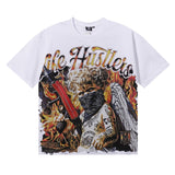 Life hustlers hot diamond pure cotton t-shirt g direct injection hip hop printing