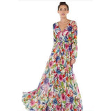 Jungle Print Maxi Dress Spring and Summer Sexy Long Dress