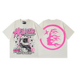 Men's short-sleeve t-shirt - washed print with hotfix rhinestones - 100% cotton - premium quality
