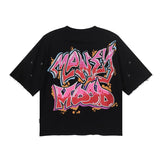 Bkys hotfix rhinestone cotton t-shirt with hip-hop print