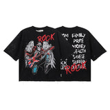 Bkys men's short-sleeve t-shirt - streetwear print, washed, rhinestone detail, 100% cotton