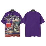 Godspeed men's short-sleeve t-shirt - washed print, hotfix rhinestone detail, streetwear style
