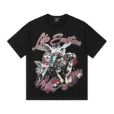Mixed emotion cross-border t-shirt rhinestone printingg pure cottonprinting