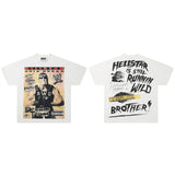 Hip-hop streetwear short sleeve tee - 100% cotton street print