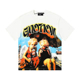 Men's t-shirt with rhinestone print, 100% cotton, american vintage style