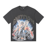 Men's t-shirt with rhinestone print, 100% cotton, american vintage style
