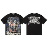 Mixed emotion cross-border t-shirt rhinestone printingg pure cottonprinting