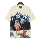 Men's youth t-shirt with rhinestone print, 100% cotton, american retro style