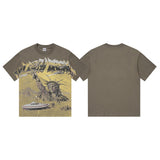 Vally men's short-sleeve t-shirt - washed, streetwear print, european & american style