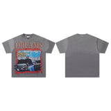 Valley t-shirt men's short-sleeved street printing hot diamond washed cotton