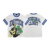 Mixed emotion men's t-shirt - short sleeve, hotfix rhinestone print, 100% cotton