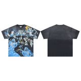 Valley t-shirt men's short-sleeved street printing hot diamond washed cotton