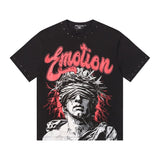 Mixed emotion men's t-shirt - rhinestone print, 100% cotton, american style
