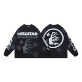 Men's long-sleeve t-shirt - washed cotton print - streetwear
