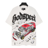 Men's youth t-shirt with rhinestone print, 100% cotton, american retro style