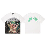 Mixed emotion cross-border t-shirt rhinestone printingg pure cottonprinting