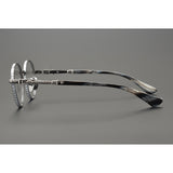 CHH Chrome Hearts Glasses cross engraved vintage round frame glasses pure titanium frame