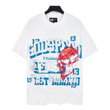 Men's youth t-shirt with rhinestone print, 100% cotton, american retro style