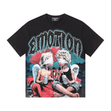 Men's t-shirt with rhinestone print, 100% cotton, american vintage style